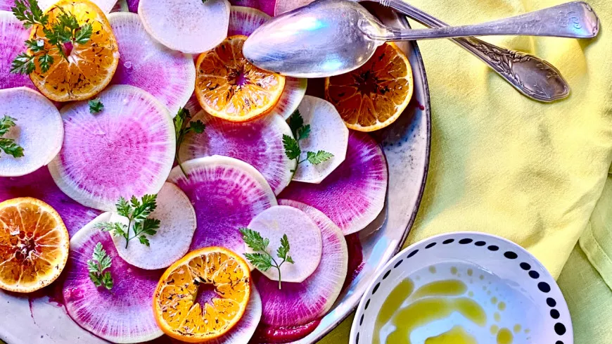 La recette de Davia : le carpaccio de légumes et fruits d’hiver !